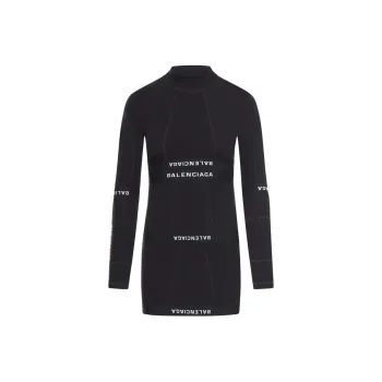 Balenciaga Patched Brief Dress 'Black/White'