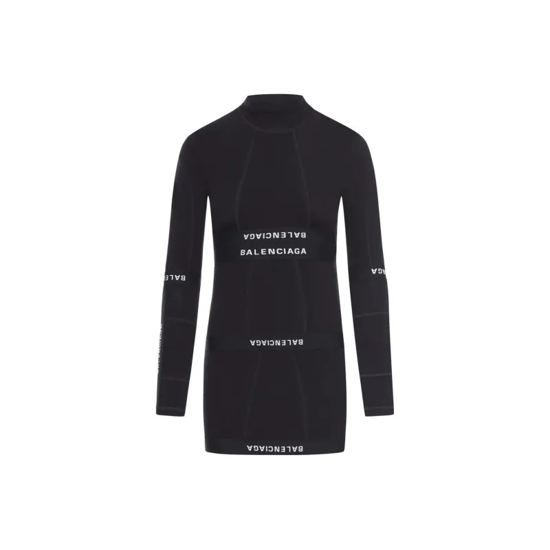 Balenciaga Patched Brief Dress 'Black/White'-0