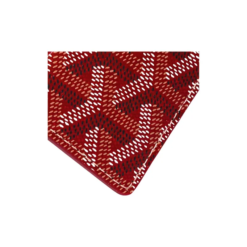 GOYARD Canvas With Calfskin Card Clip Card Holder Unisex Red & Light Blue Small Heart-4