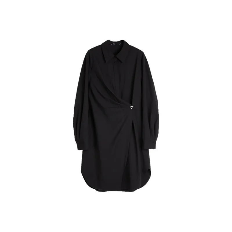 ELLE Long Sleeved Dresses Women's Black-0