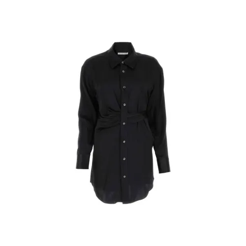 Alexander Wang Draped Satin Shirt Dress