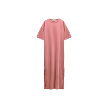 ZARA Short-Sleeved Dresses Women's Deep Pink