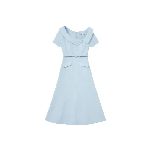 Self-portrait Short-Sleeved Dresses Women's Misty Blue