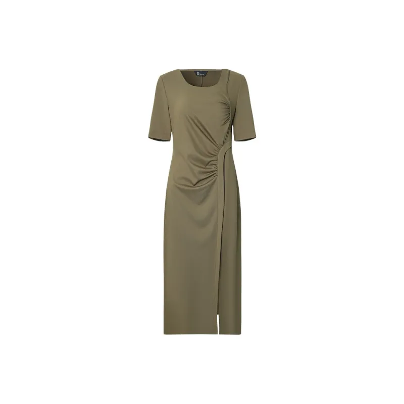IDPAN Short Sleeved Dresses Women's Green-0