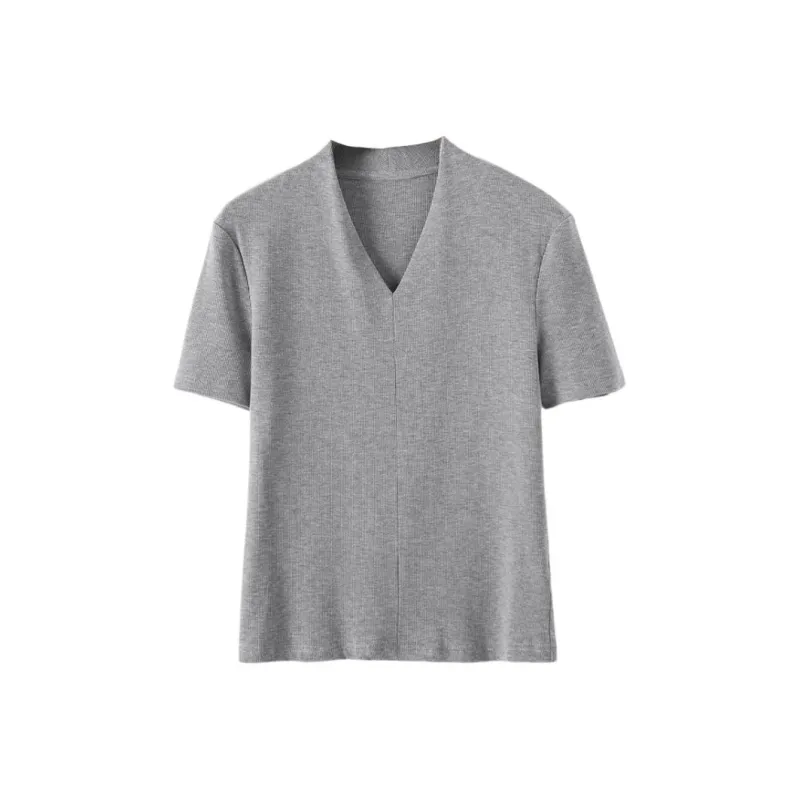 Late White T Shirts Women's Gray-0
