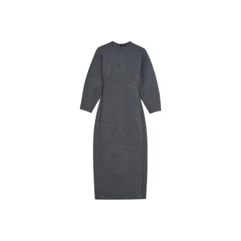 SCANLAN THEODORE Scuba Cocoon Sleeve Dress Long-Sleeved Dresses Women's Grey/Gray