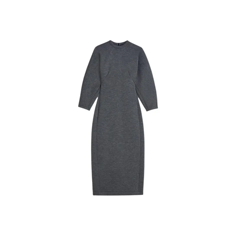 SCANLAN THEODORE Scuba Cocoon Sleeve Dress Long-Sleeved Dresses Women's Grey/Gray-0