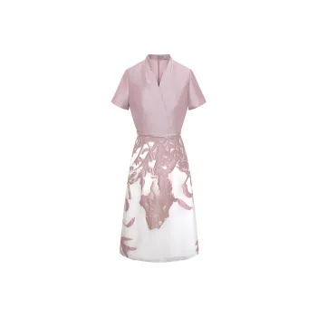 BBLLUUEE Short Sleeved Dress Women's Caramel Beauty Pink
