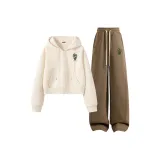 Milk White (Four-Leaf Clover Chest Logo)+Coffee (Four-Leaf Clover Pants Logo)