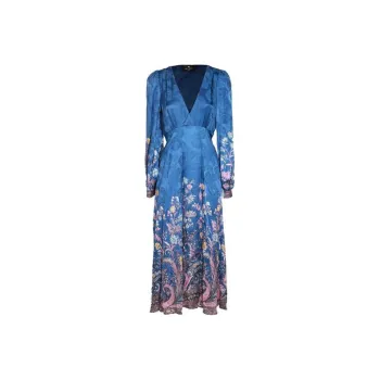 ETRO Printed V Neck Pleated Dress