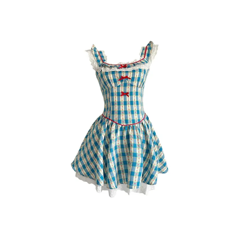 RTNH Summer Short Sleeved Dress Women's Blue-0