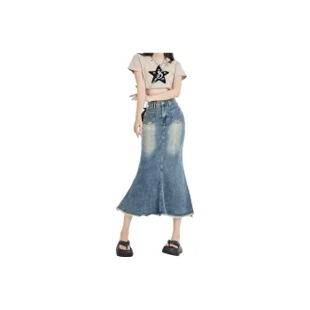 WESTLINK Denim Long Skirt Women's Blue