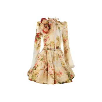 Zimmermann Floral-appliqué Silk Mini Dress