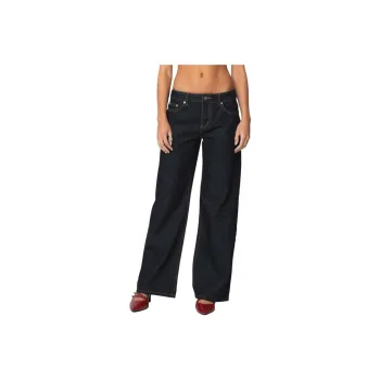 Edikted Raelynn Washed Low Rise Jeans Women's Indigo