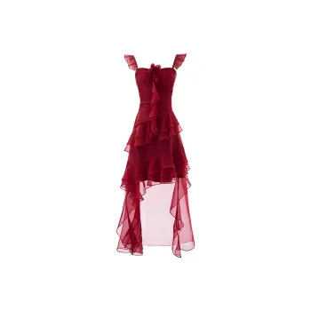 Libito Short Sleeved Dress Women's Red