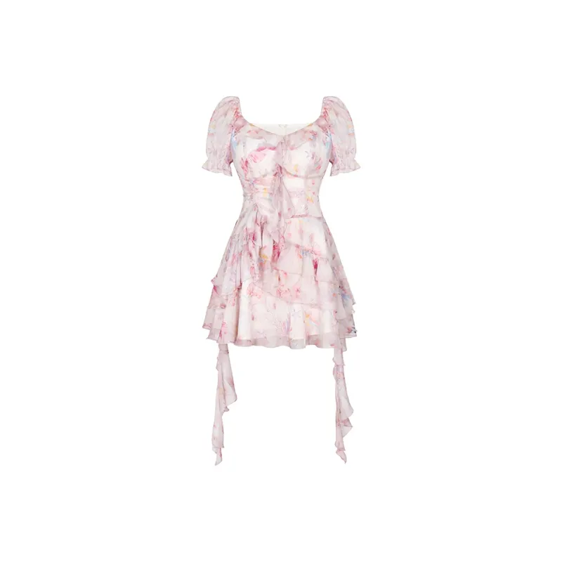 ANNIBUHUO Short-Sleeved Dresses Women's Multicolor-0