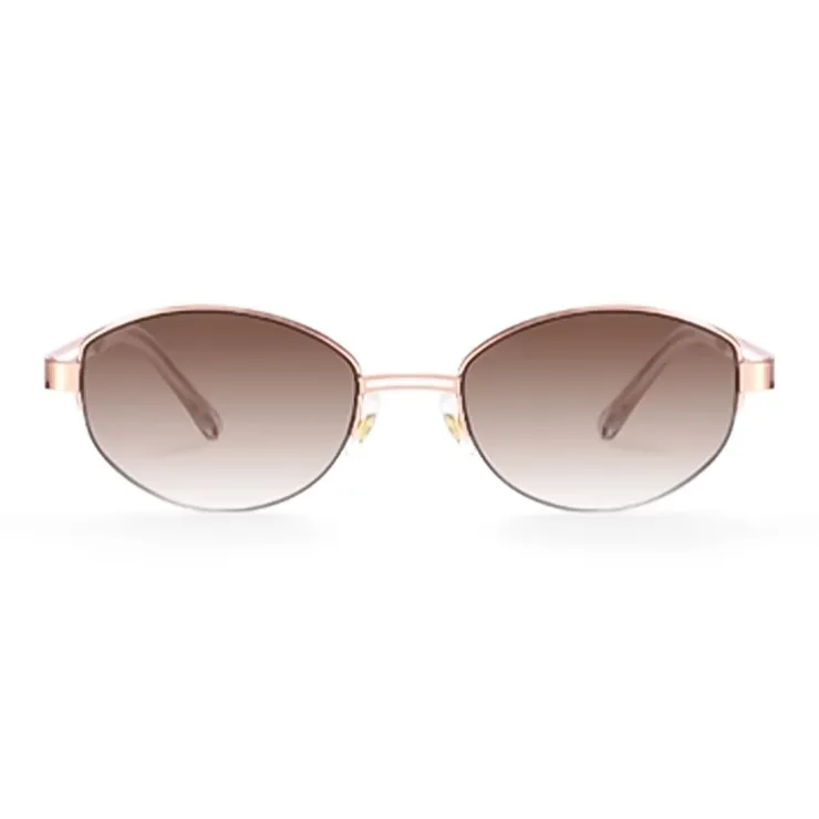Morakot Plate Alloy Frame Oval Sunglasses Unisex-5