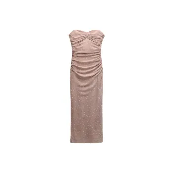ZARA Sleeveless Dress Women's Brown Blue