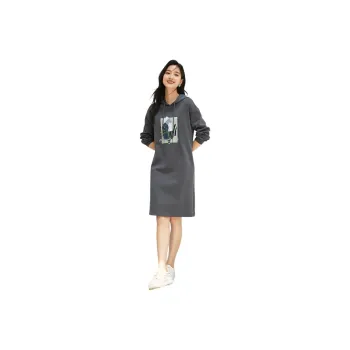 Mo Han Yi Mei Long Sleeved Dresses Women's Dark Gray