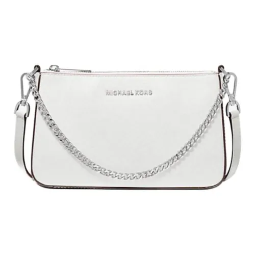 MICHAEL KORS Jet Set Saffiano Leather Handbag Shoulder Bag Crossbody Bag Medium Size Women's White