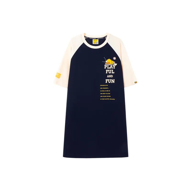 B.Duck Short Sleeved Dresses Women's Navy Blue-0