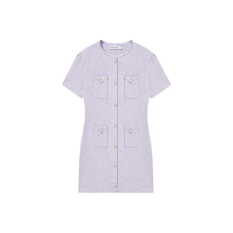 Self portrait Short Sleeved Dresses Women's Lilac-0