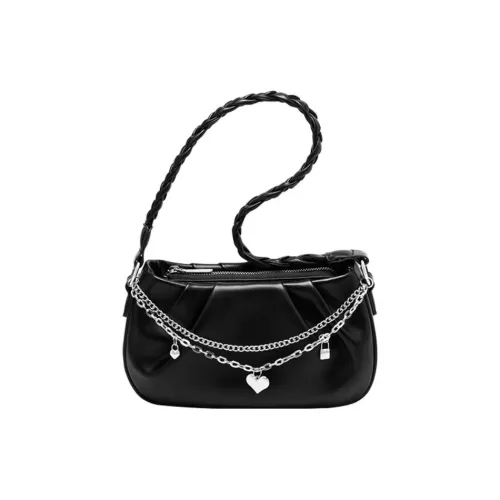 15 MINS Synthetic Leather Crossbody Bag, Shoulder Bag Regular Women's Black/Light Khaki