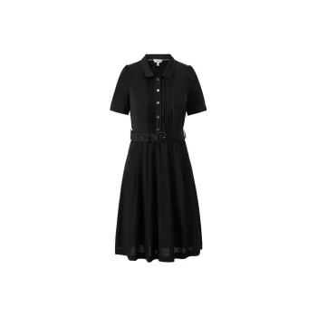 JZ Juzui Short Sleeved Dresses Women's Plain Black