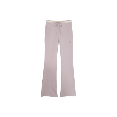 Victoria's Secret PINK Ivy Fleece Split-Hem Flare Sweatpants/Violet Ashes Knitted Sports Pants Women's Purple Gray
