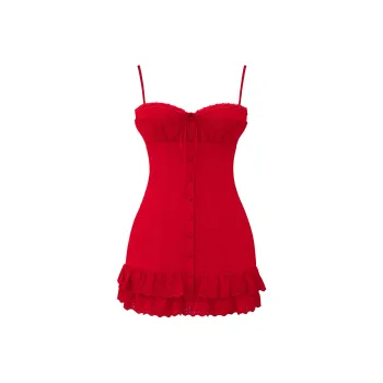 HOUSE OF CB LUCI CHEERILEE CORSET MINI DRESS Slip Dresses Women's Cherry Red