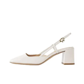 GIANVITO ROSSI Freeda Sling Chunky Heel High Heels 5.5cm Women's White