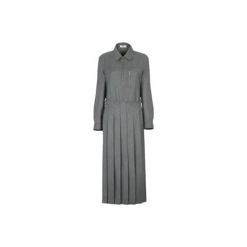 FENDI Long Sleeved Pleated Shirt Style Jumpsuit