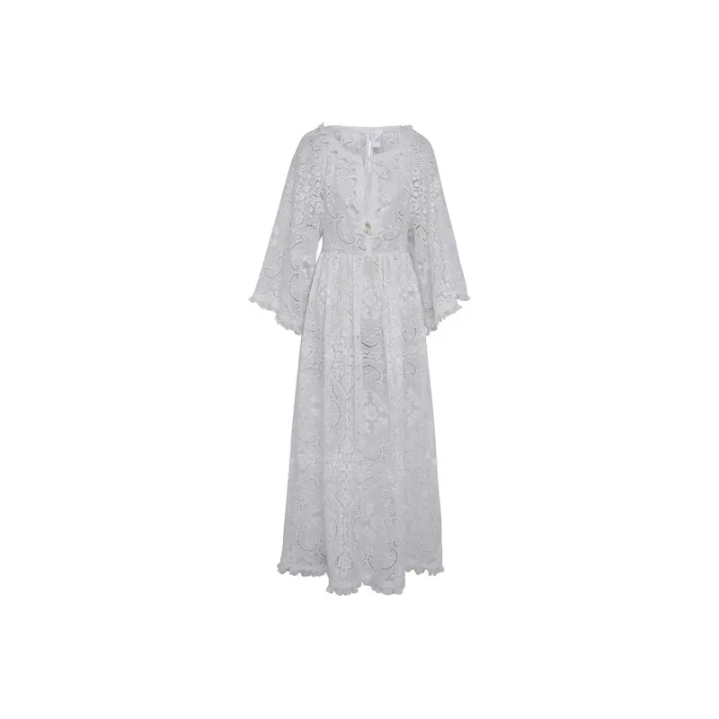 Zimmermann Laurel Broderie Anglaise Midi Dress-0