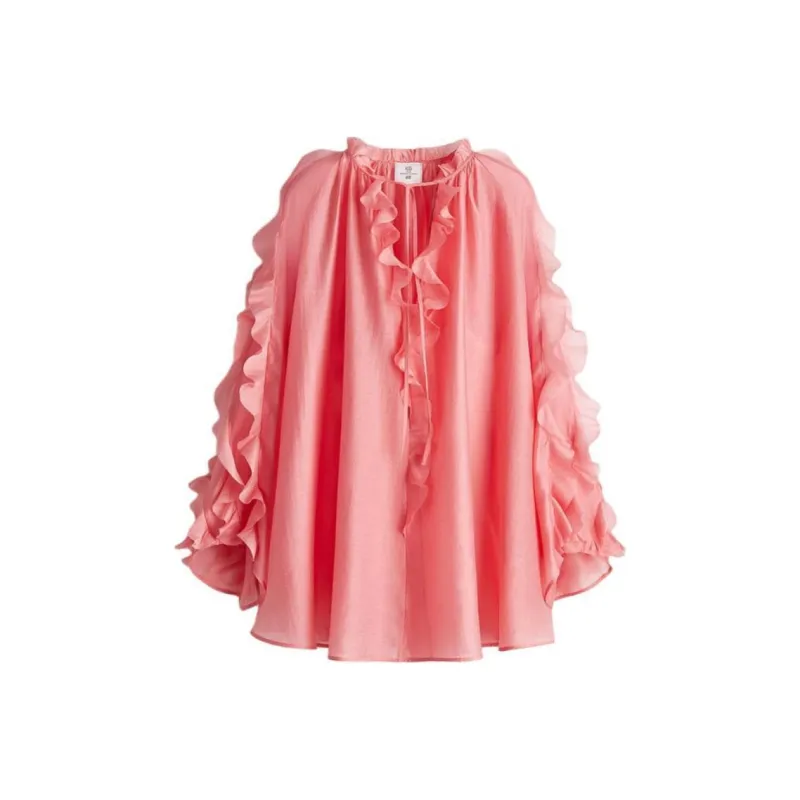 H&M x THE WHITE LOTUS SS25 Long-Sleeved Dresses Women's Pink-0