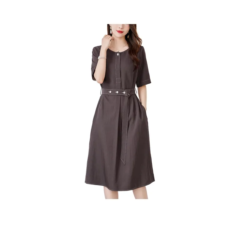 To The West Short Sleeved Dresses Women's Coffee-0