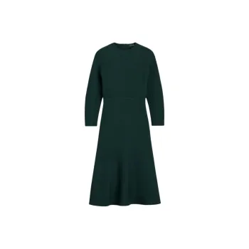 SCANLAN THEODORE Crepe Knit Cocoon Dress Long-Sleeved Dresses Women's Dark Green/Dark Green