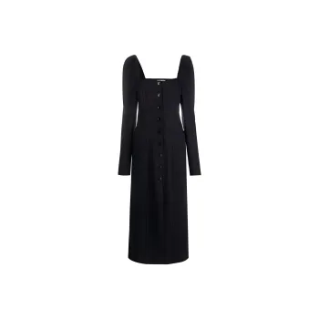 GANNI Long Sleeved Dresses Women's Black