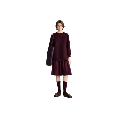 IDPAN Long-Sleeved Dresses Women's Fuchsia