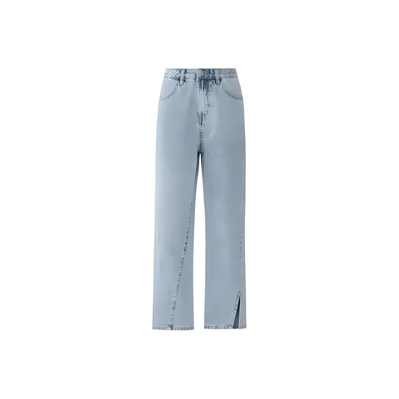MEIYANG Jeans Women's Light Aqua Blue-0
