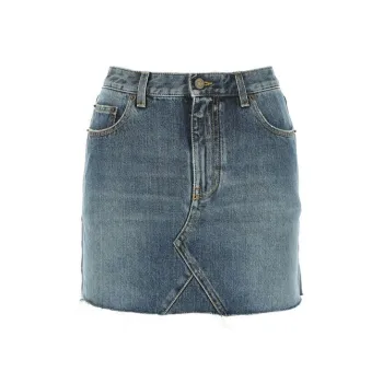 SAINT LAURENT Denim Short Skirts Women's Blue