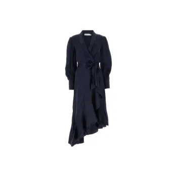 Zimmermann Wrap Silk Midi Dress