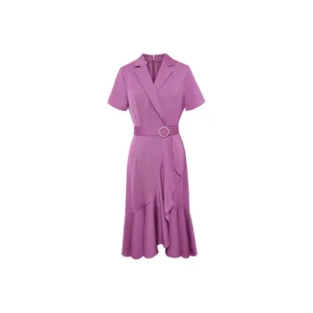 BBLLUUEE Short Sleeved Dress Women's Rose Purple