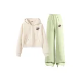 Milk White (Y Bone Star Chest Logo)+Fresh Bean Green (Y Bone Star Pants Logo)
