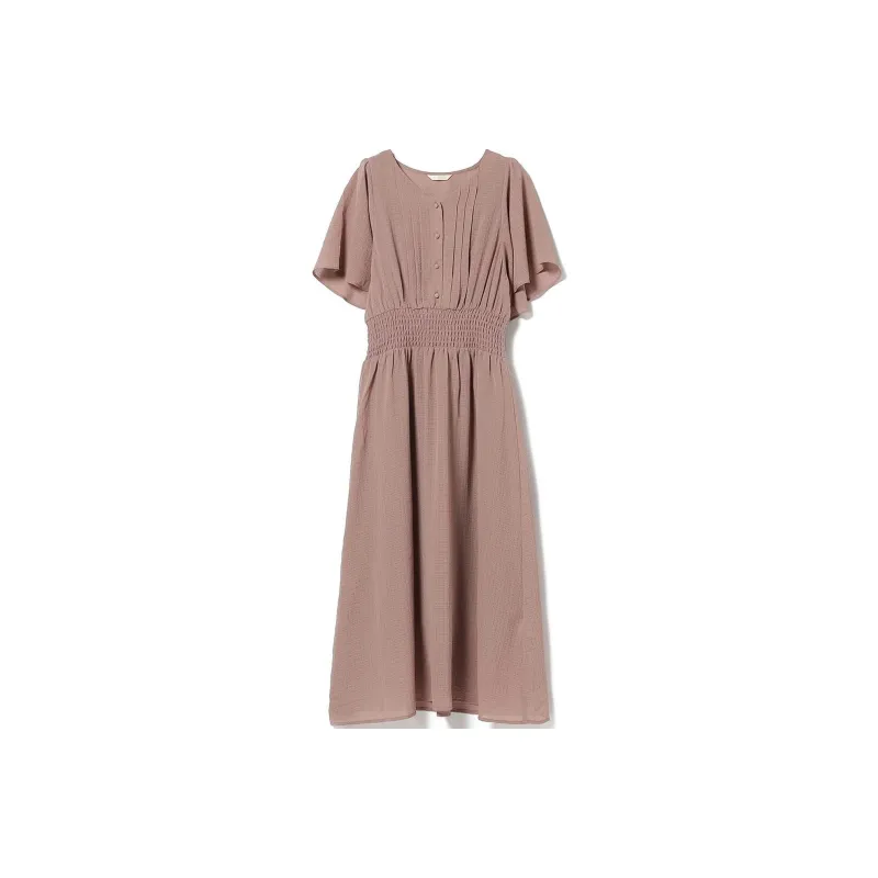 Beams Short Sleeved Dresses Women's Pink-0