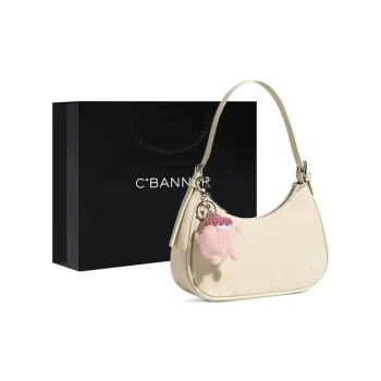 C°BANNER Synthetic Leather Shoulder Bag Trumpets Women's Ecru/Dusty Pink