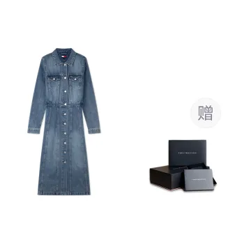 Tommy Hilfiger Long Sleeved Dress Women's Denim Blue