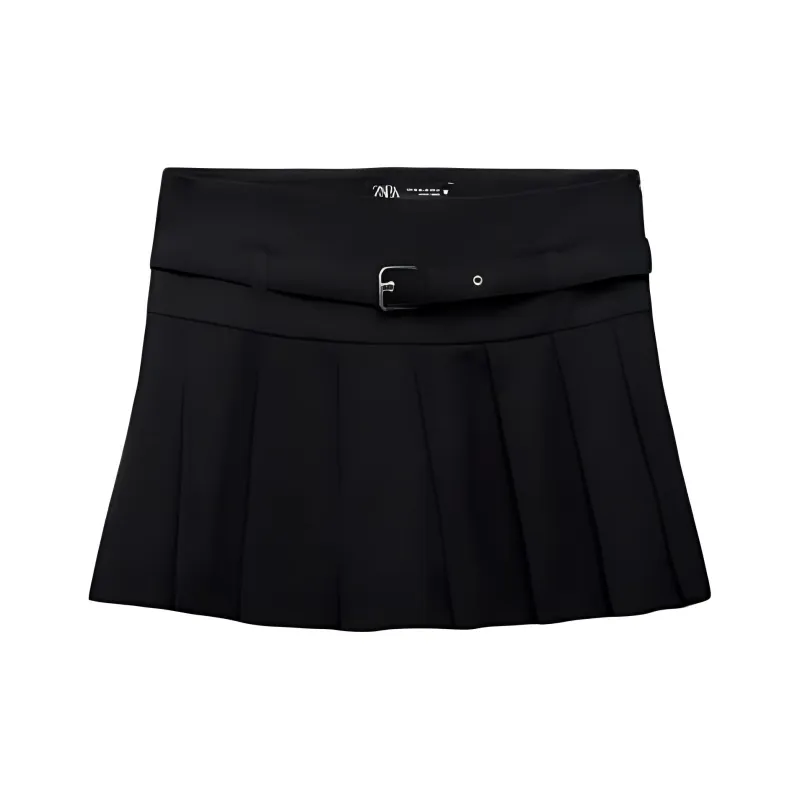 ZARA Casual Shorts Skirt Style Women's Black-0