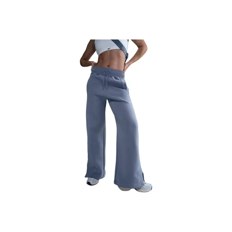 Nike Sportswear Phoenix Fleece Knitted Sports Pants Women's Gray Slate-0