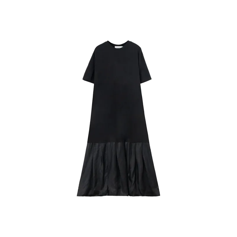 SOON FLOWER Short Sleeved Dress Women's Black-0