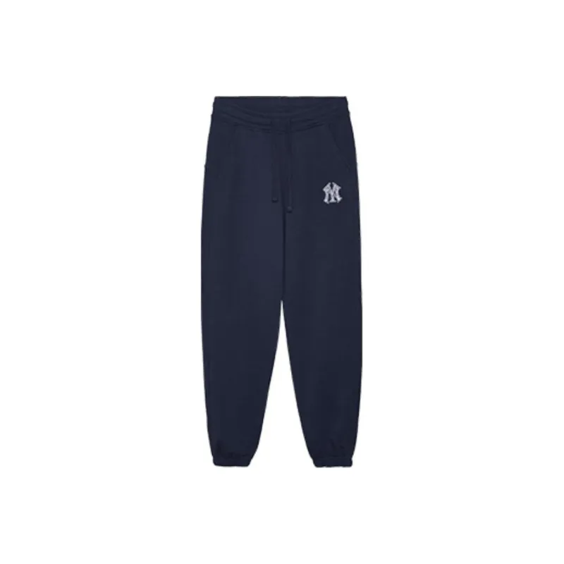 New Era Blue And White Porcelain Series Knitted Sweatpants Women's Navy Blue-0